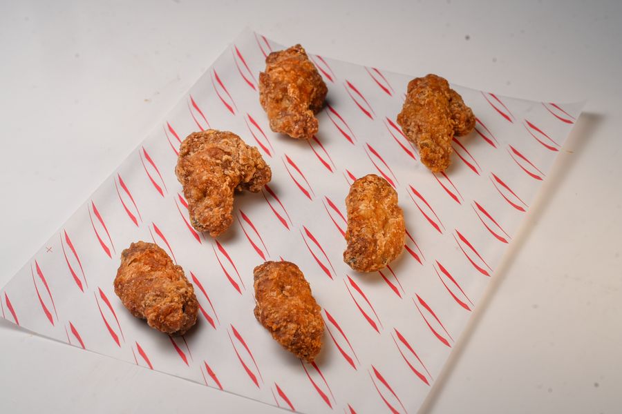 Golden individual smash burgers pieces