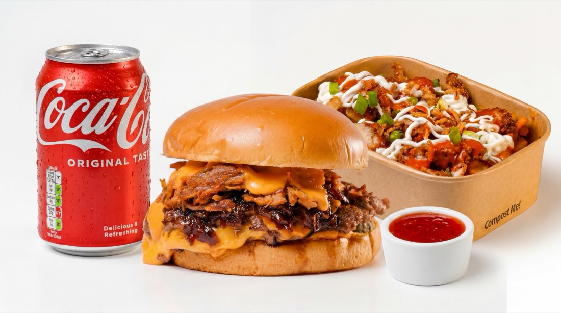 Smash Republic smash burgers feast with fries and sides